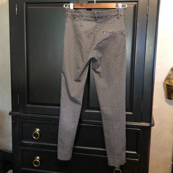 H&M Preppy Academia Retro Y2K Black White Red Office Cigarette Ankle Pants - Picture 5 of 10